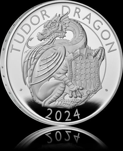 THE DRAGON, Serie The Royal Tudor Beasts, 1 oz Silver Proof Coin 2 £, 2024