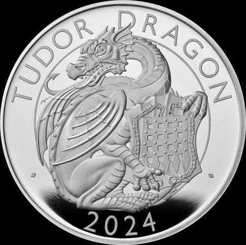 THE DRAGON, Serie The Royal Tudor Beasts, 1 oz Silver Proof Coin 2 £, 2024