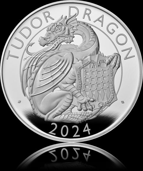 THE DRAGON, Serie The Royal Tudor Beasts, 1 oz Silver Proof Coin 2 £, 2024