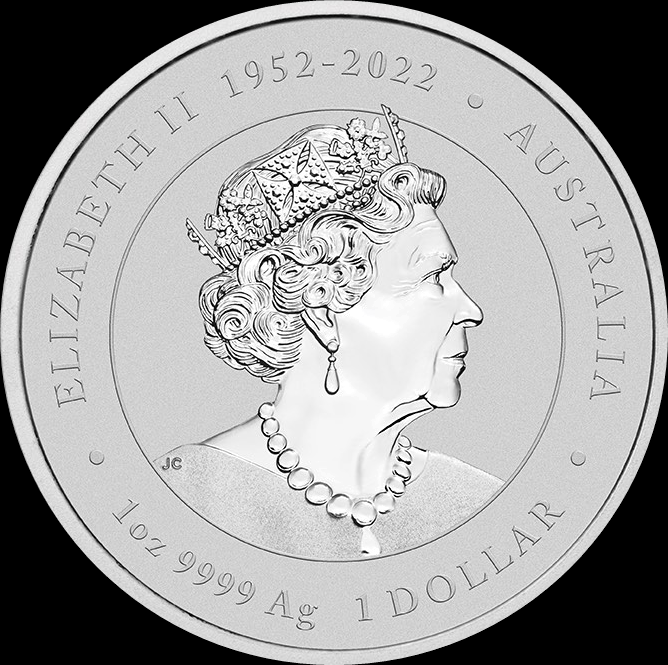 YEAR OF THE DRAGON BLUE, Serie Perth Mint Lunar III, 1 oz Silber BU in Blister, 1$, 2024