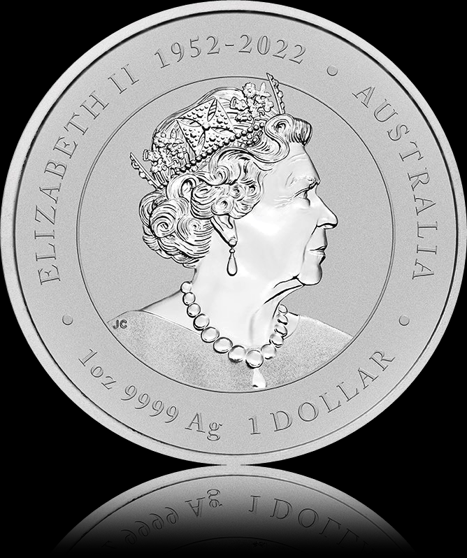 YEAR OF THE DRAGON BLUE, Serie Perth Mint Lunar III, 1 oz Silber BU in Blister, 1$, 2024
