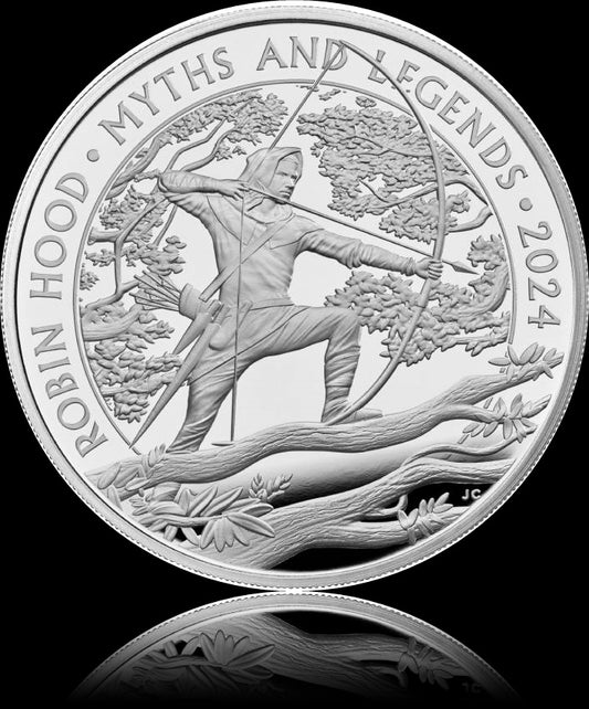 MYTHS AND LEGENDS, ROBIN HOOD, 2 Pounds, 1 oz Silber Proof, 2024