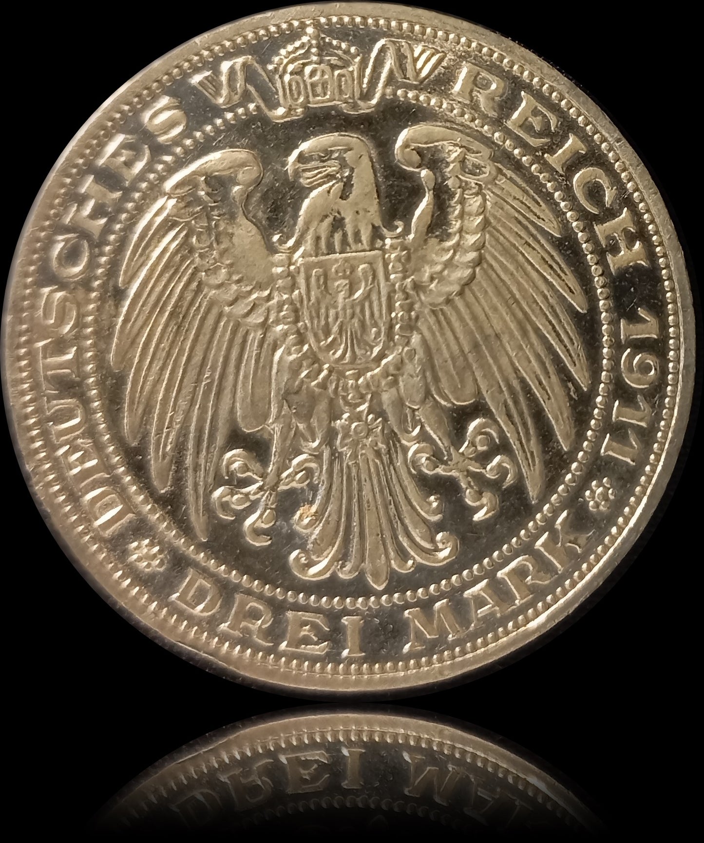 3 Mark Preußen 1911 A Silber, Universität Breslau Preußen Deutsches Kaiserreich, Jaeger-Nr. 108