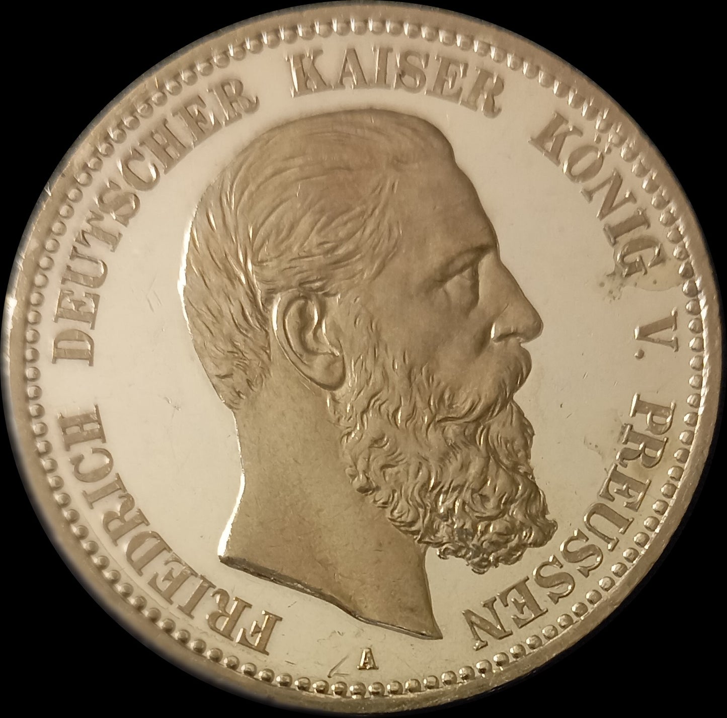 5 Mark Preußen 1888 A Silber, Kaiser Friedrich III. Deutsches Kaiserreich, Jaeger-Nr. 99