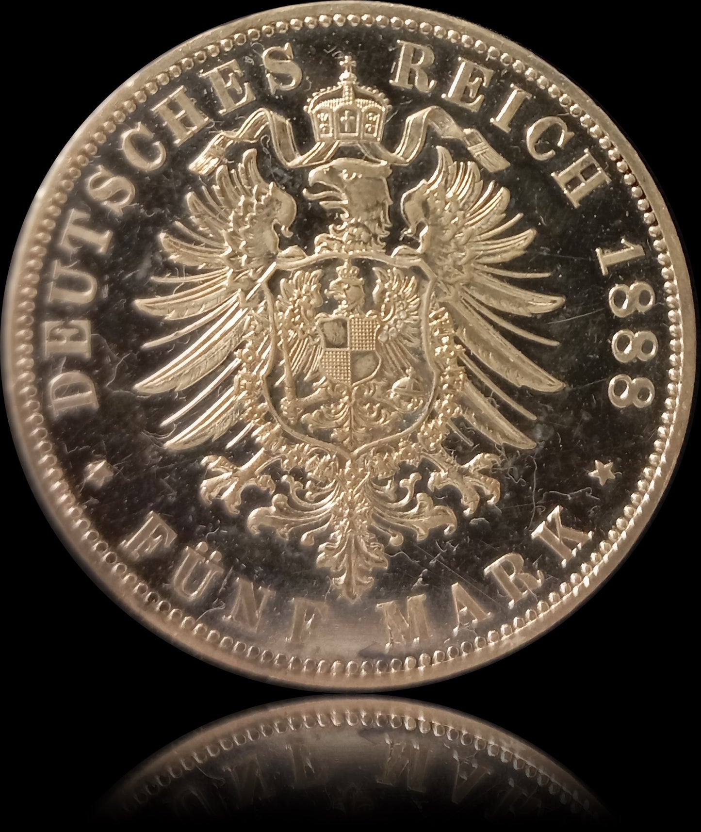 5 Mark Preußen 1888 A Silber, Kaiser Friedrich III. Deutsches Kaiserreich, Jaeger-Nr. 99