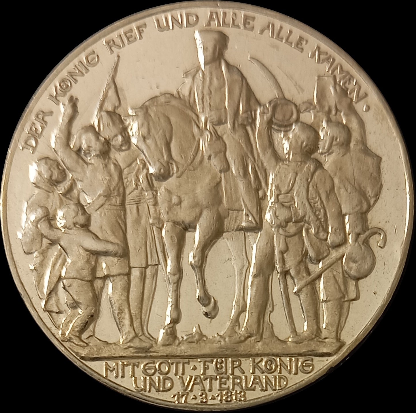 3 Mark Preußen 1913 A Silber, Befreiungskampf Preußen Deutsches Kaiserreich, Jaeger-Nr. 110