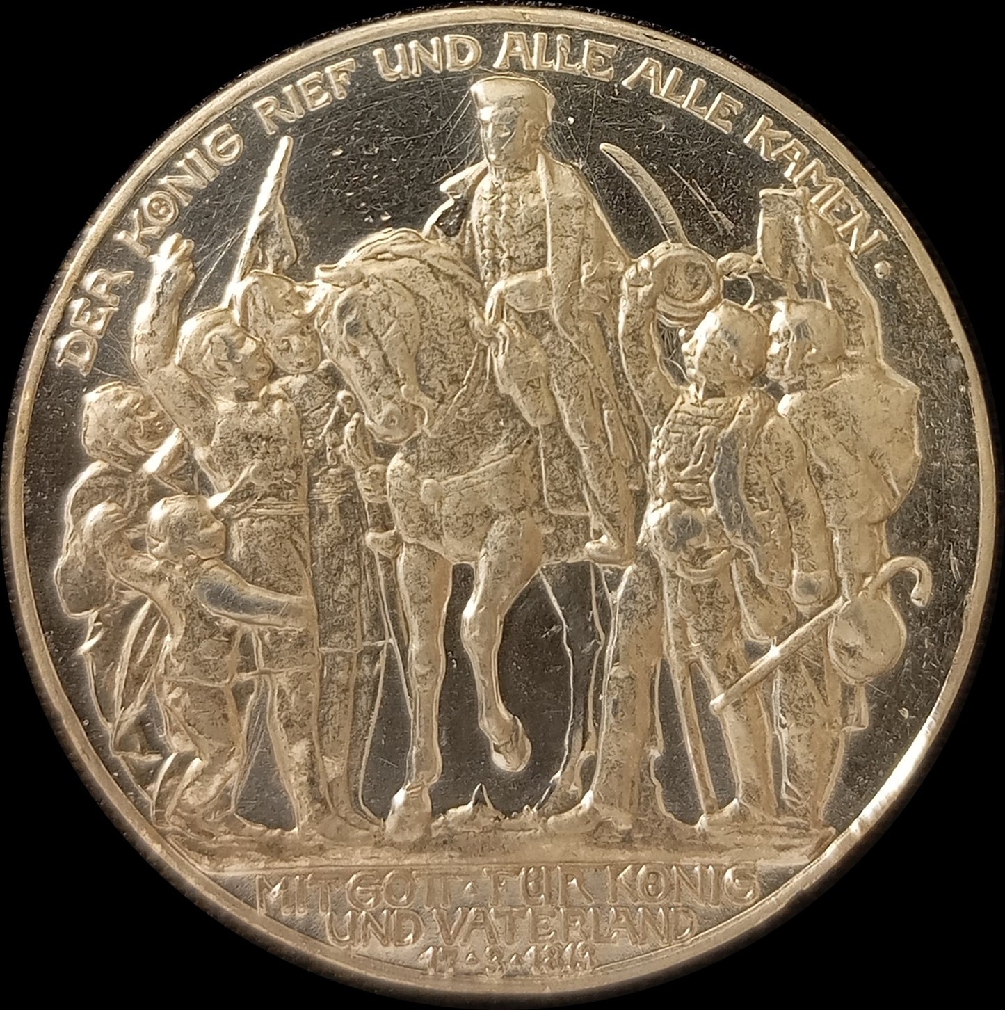 3 Mark Preußen 1913 A Silber, Befreiungskampf Preußen Deutsches Kaiserreich, Jaeger-Nr. 110