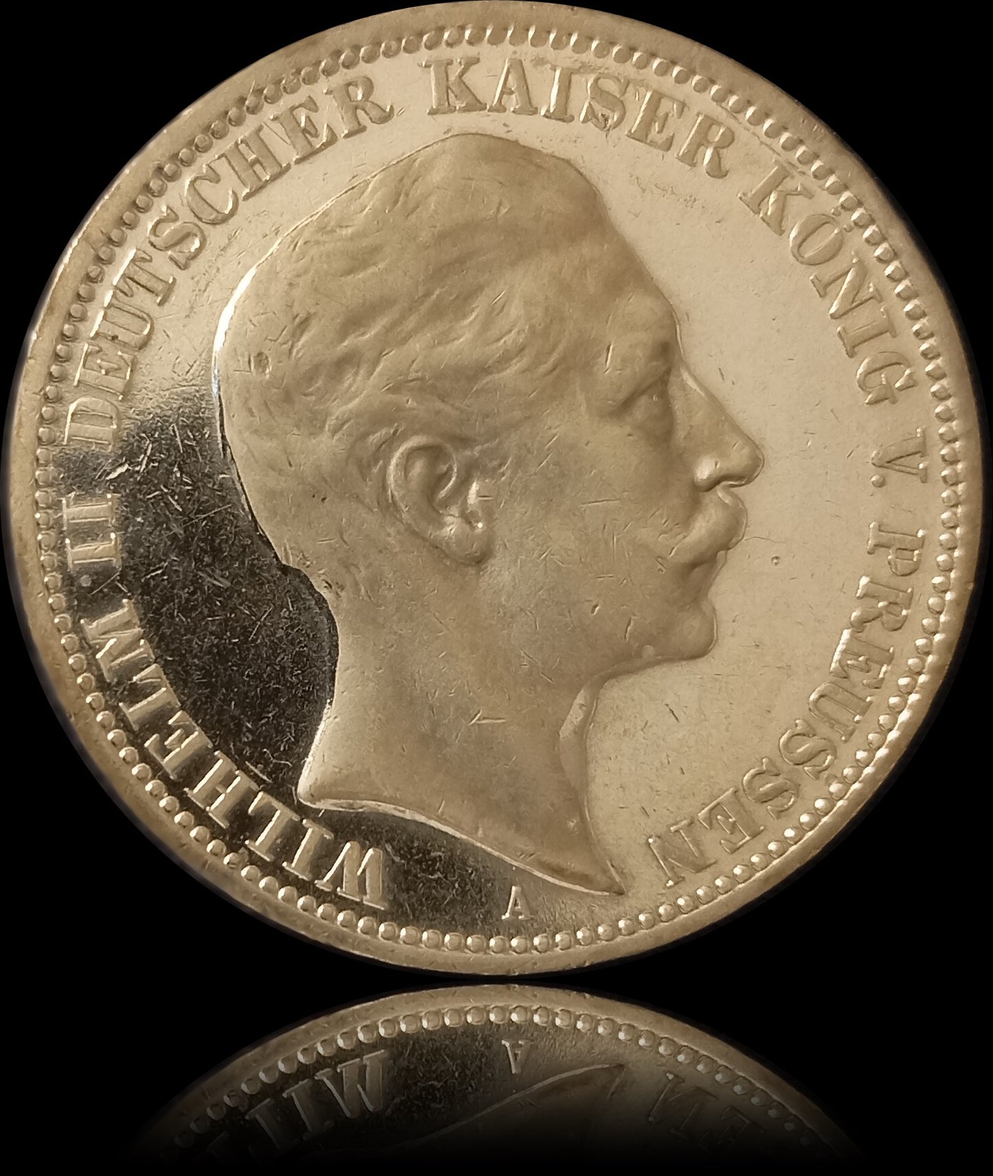 3 Mark Preußen 1908 A Silber, Kaiser Wilhelm II. Deutsches Kaiserreich, Jaeger-Nr. 103