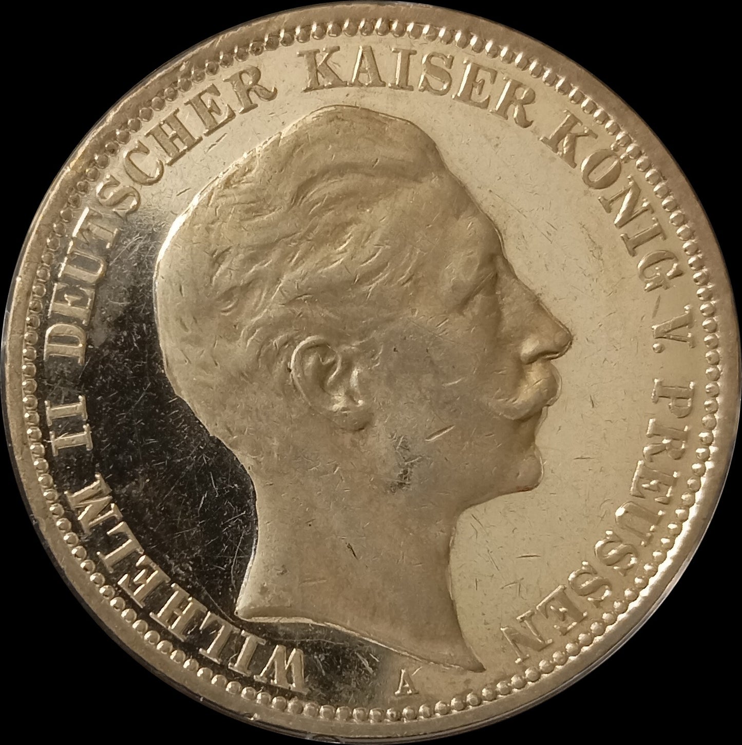 3 Mark Preußen 1910 A Silber, Kaiser Wilhelm II. Deutsches Kaiserreich, Jaeger-Nr. 103