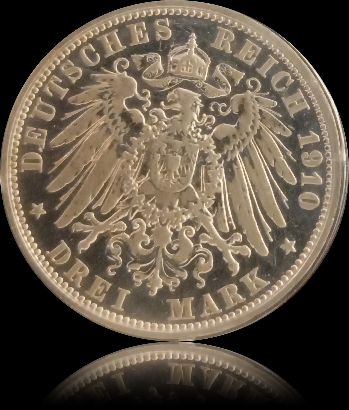 3 Mark Preußen 1910 A Silber, Kaiser Wilhelm II. Deutsches Kaiserreich, Jaeger-Nr. 103