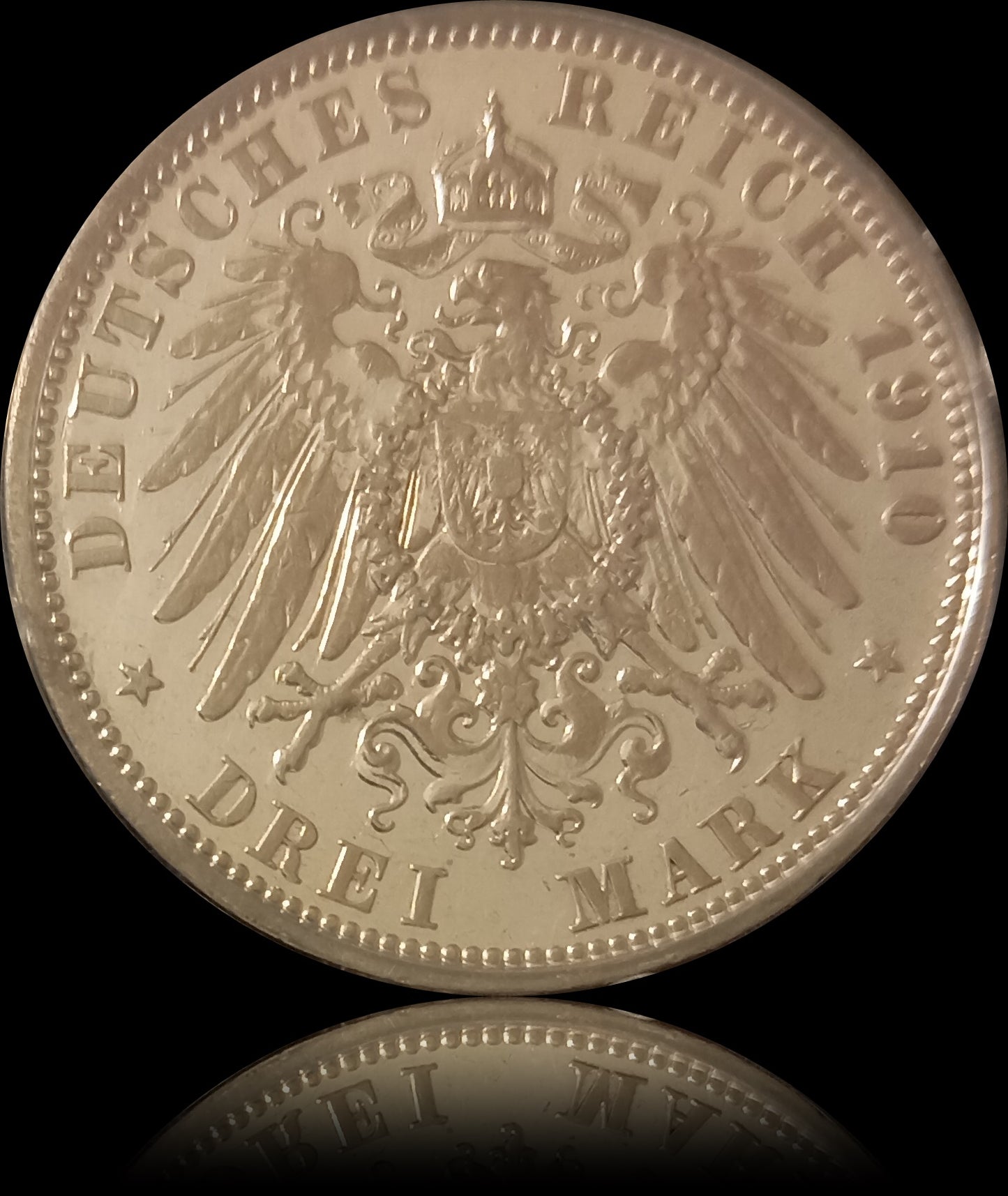 3 Mark Preußen 1910 A Silber, Kaiser Wilhelm II. Deutsches Kaiserreich, Jaeger-Nr. 103