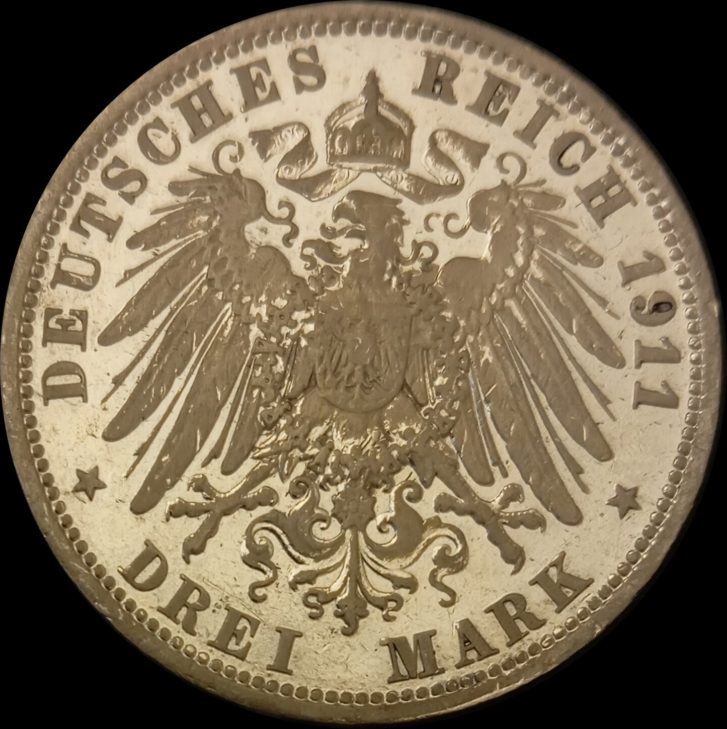 3 Mark Preußen 1911 A Silber, Kaiser Wilhelm II. Deutsches Kaiserreich, Jaeger-Nr. 103