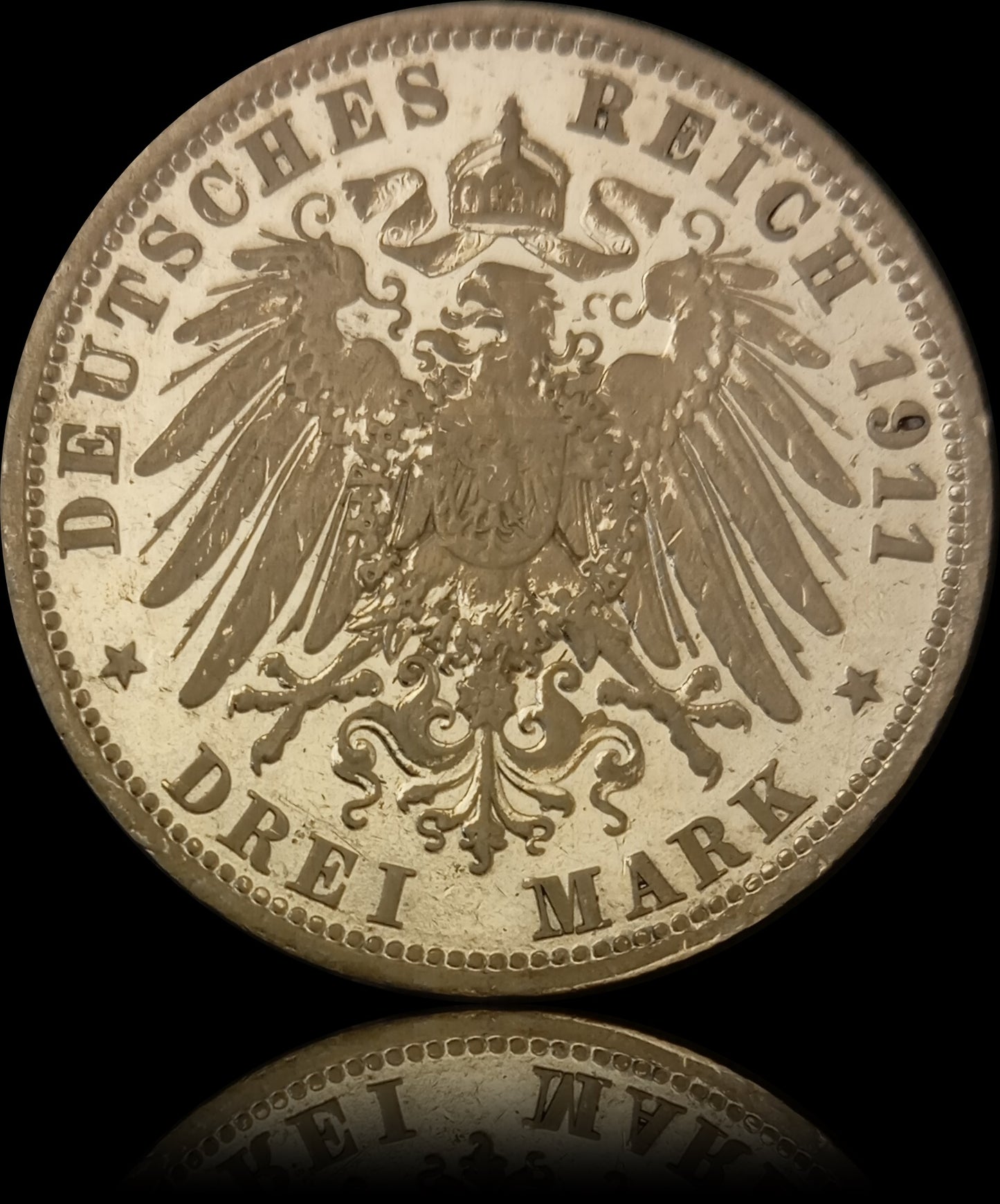 3 Mark Preußen 1911 A Silber, Kaiser Wilhelm II. Deutsches Kaiserreich, Jaeger-Nr. 103