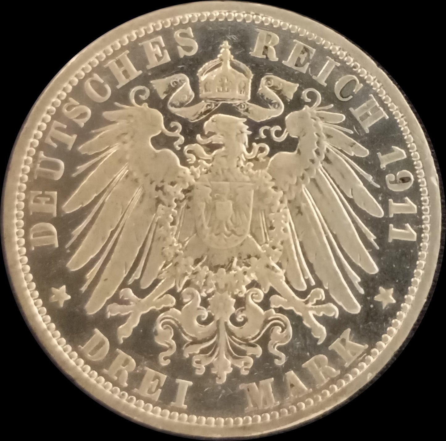 3 Mark Preußen 1911 A Silber, Kaiser Wilhelm II. Deutsches Kaiserreich, Jaeger-Nr. 103