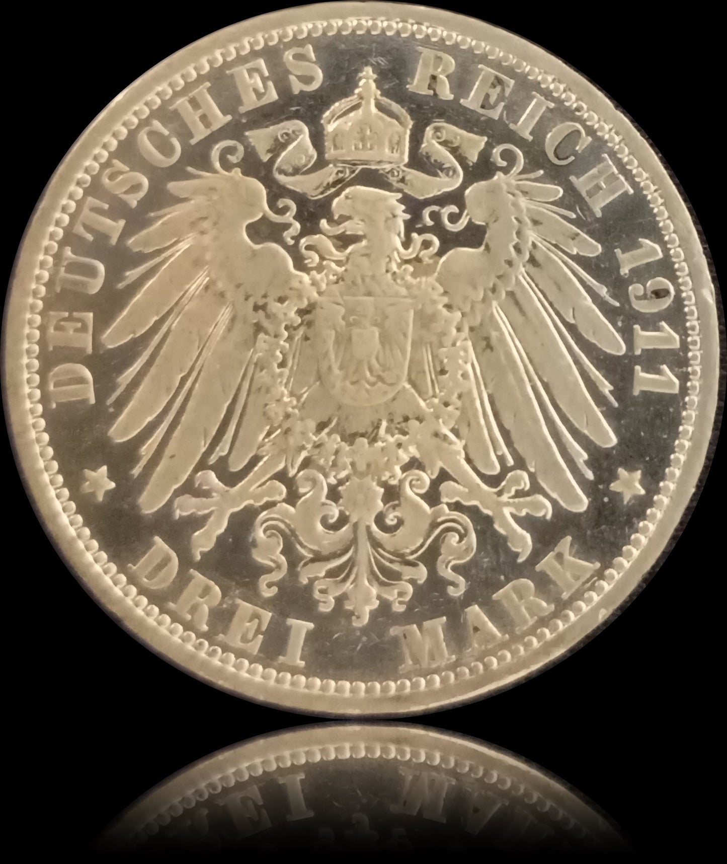 3 Mark Preußen 1911 A Silber, Kaiser Wilhelm II. Deutsches Kaiserreich, Jaeger-Nr. 103