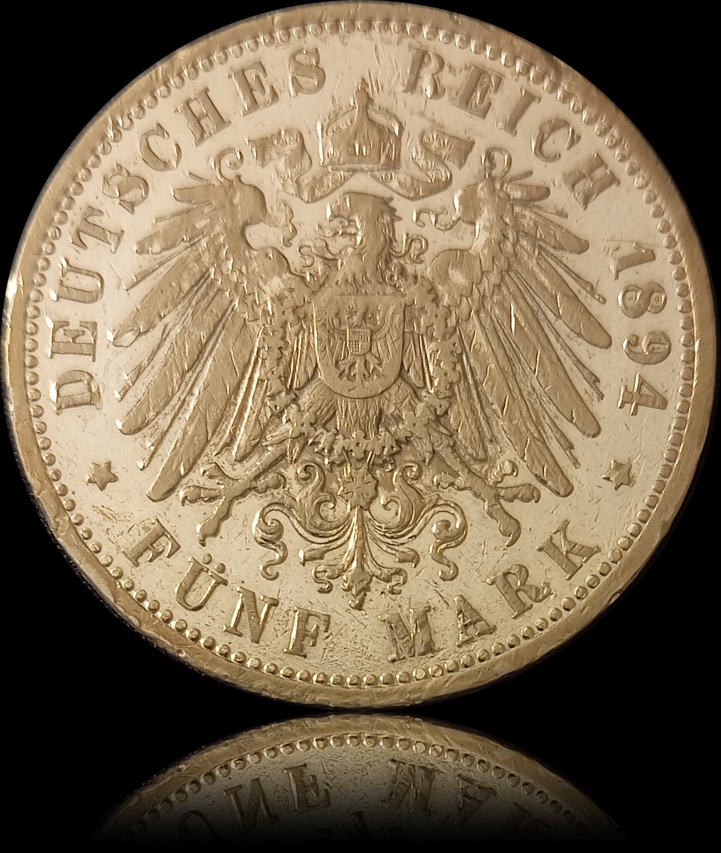 5 Mark Preußen 1894 A Silber, Kaiser Wilhelm II. Deutsches Kaiserreich, Jaeger-Nr. 104