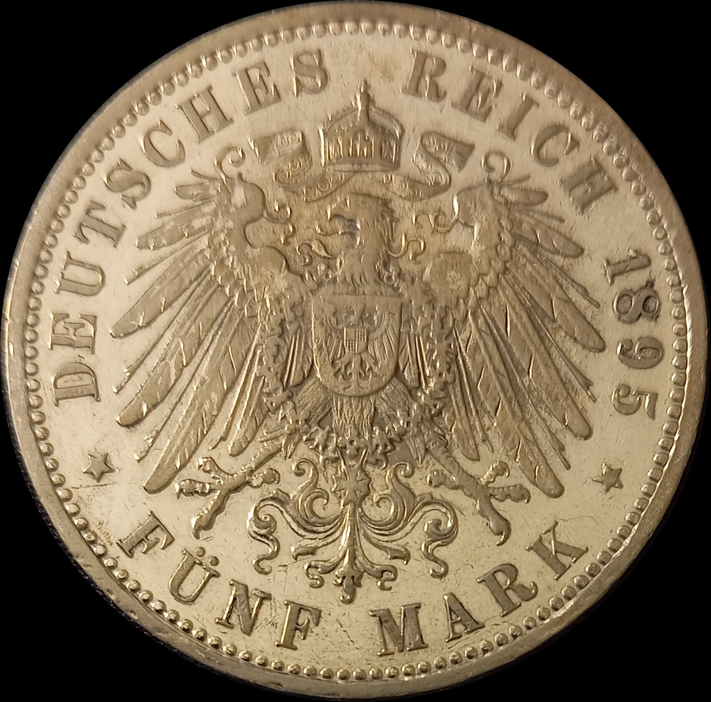 5 Mark Preußen 1895 A Silber, Kaiser Wilhelm II. Deutsches Kaiserreich, Jaeger-Nr. 104