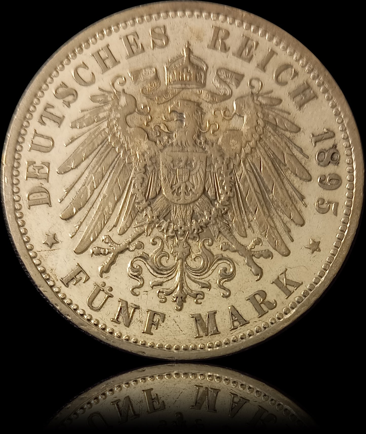 5 Mark Preußen 1895 A Silber, Kaiser Wilhelm II. Deutsches Kaiserreich, Jaeger-Nr. 104