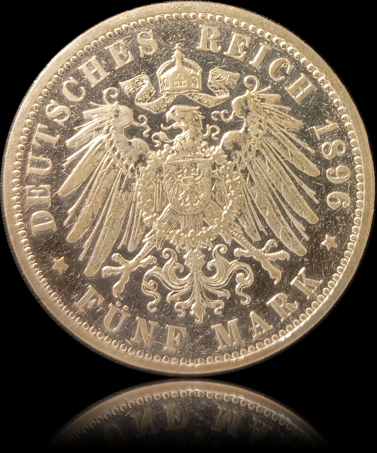 5 Mark Preußen 1896 A Silber, Kaiser Wilhelm II. Deutsches Kaiserreich, Jaeger-Nr. 104