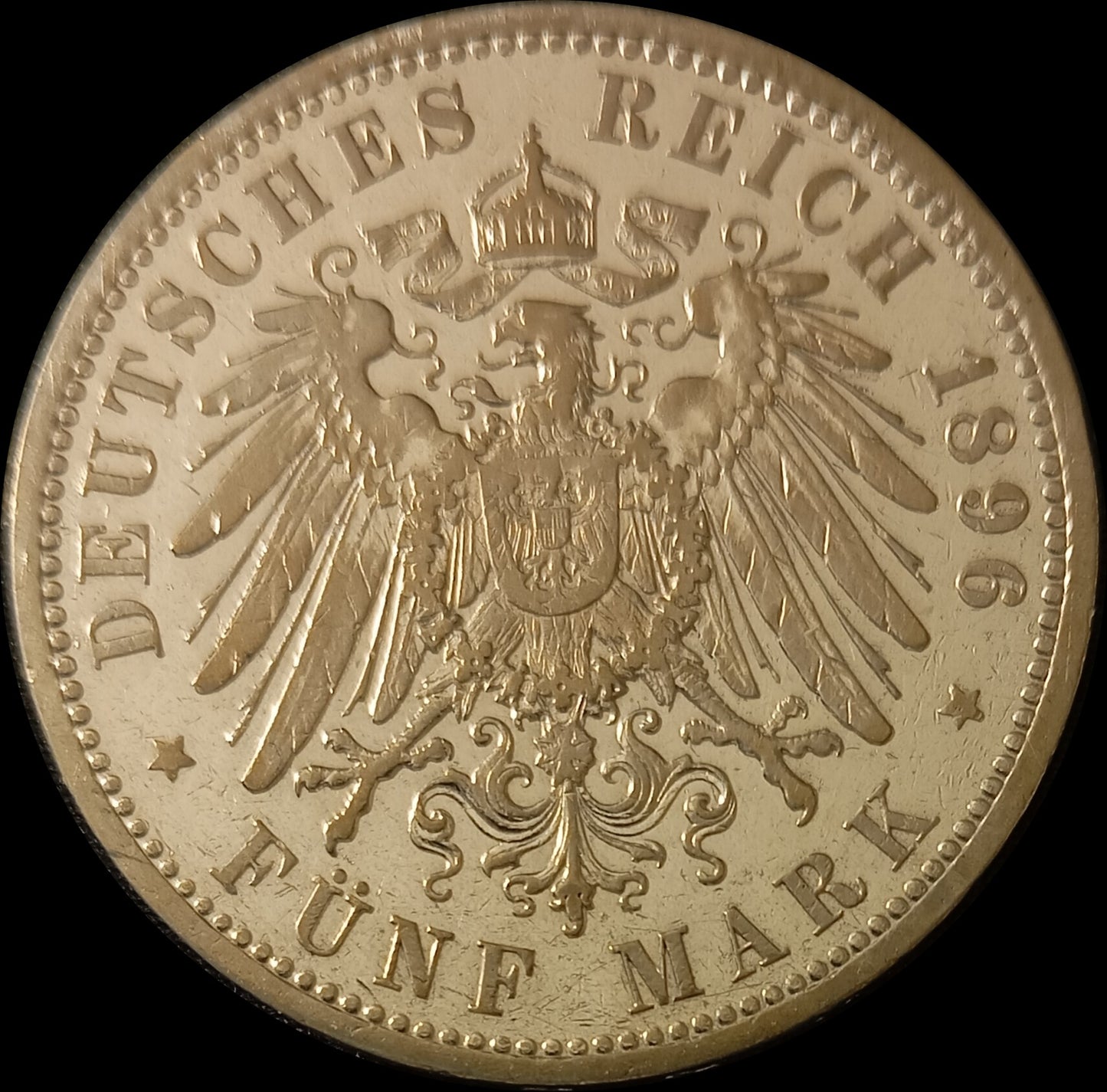 5 Mark Preußen 1896 A Silber, Kaiser Wilhelm II. Deutsches Kaiserreich, Jaeger-Nr. 104