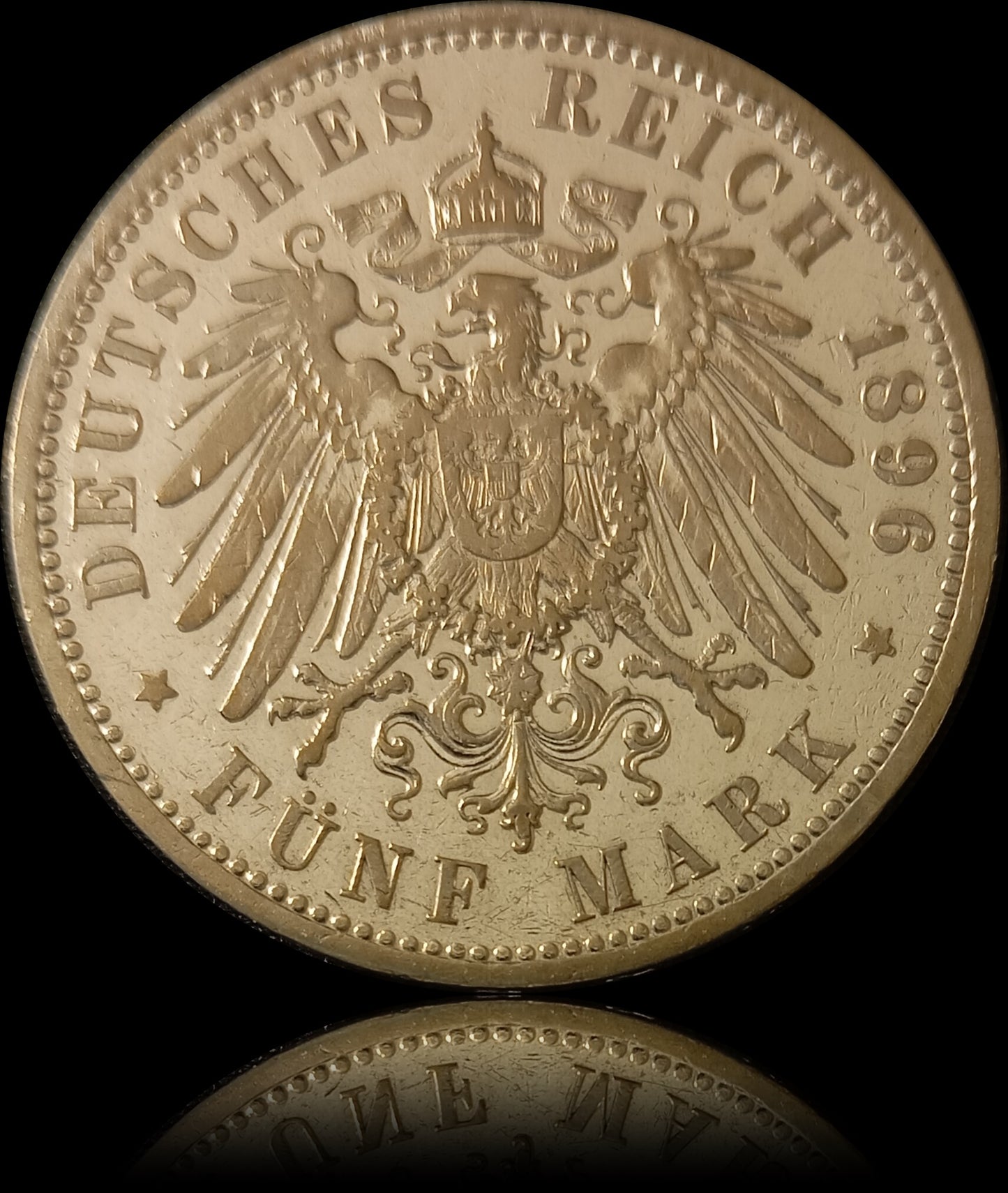 5 Mark Preußen 1896 A Silber, Kaiser Wilhelm II. Deutsches Kaiserreich, Jaeger-Nr. 104