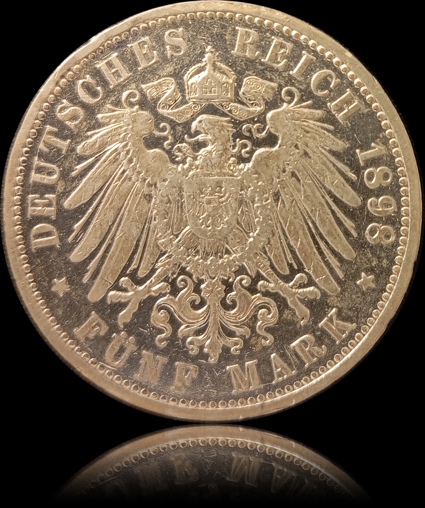 5 Mark Preußen 1898 A Silber, Kaiser Wilhelm II. Deutsches Kaiserreich, Jaeger-Nr. 104