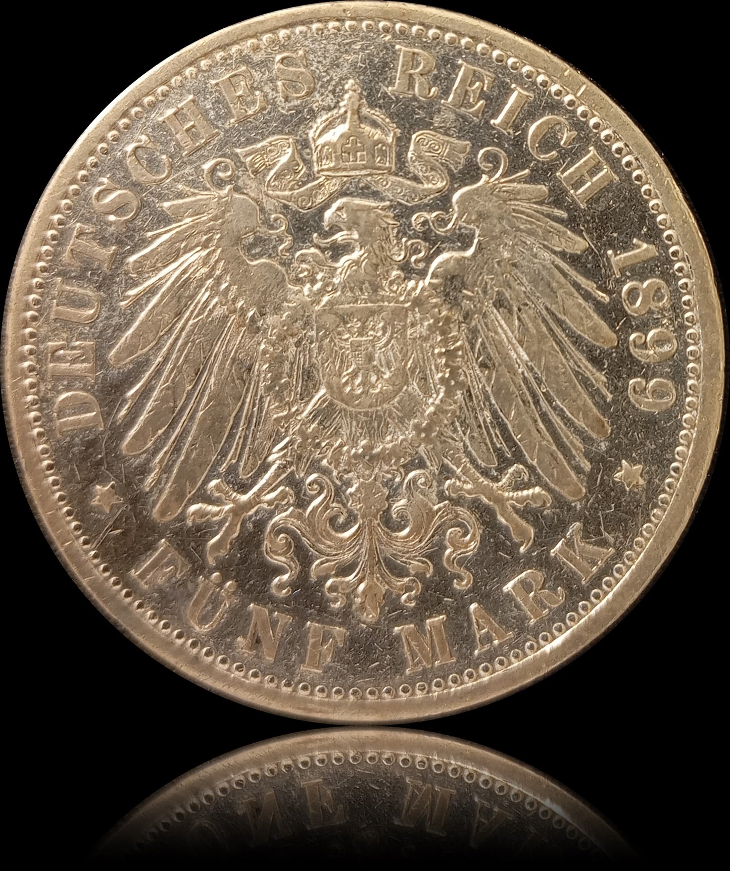 5 Mark Preußen 1899 A Silber, Kaiser Wilhelm II. Deutsches Kaiserreich, Jaeger-Nr. 104