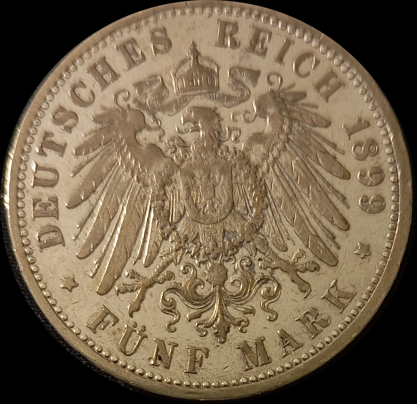 5 Mark Preußen 1899 A Silber, Kaiser Wilhelm II. Deutsches Kaiserreich, Jaeger-Nr. 104