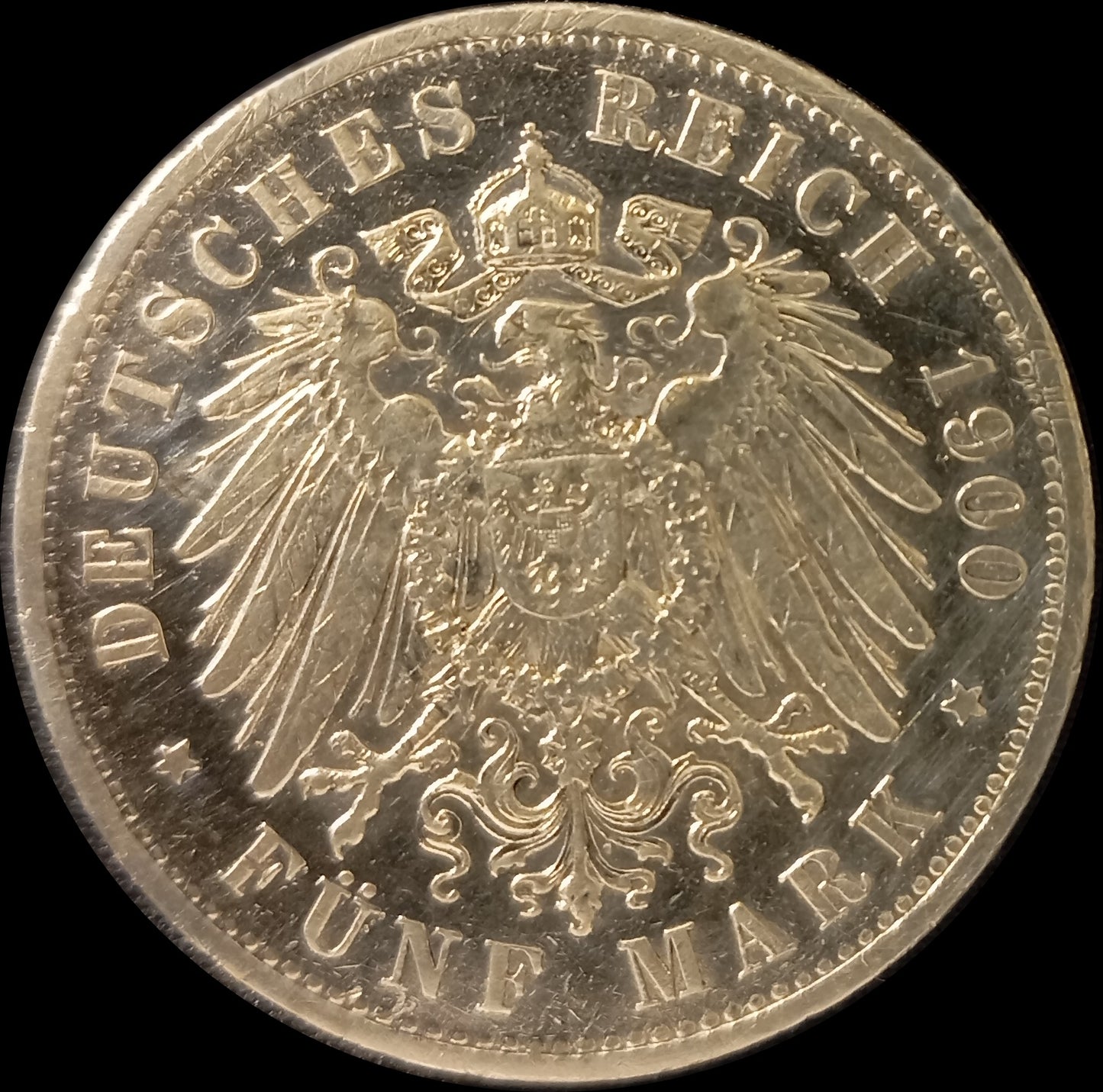 5 Mark Preußen 1900 A Silber, Kaiser Wilhelm II. Deutsches Kaiserreich, Jaeger-Nr. 104