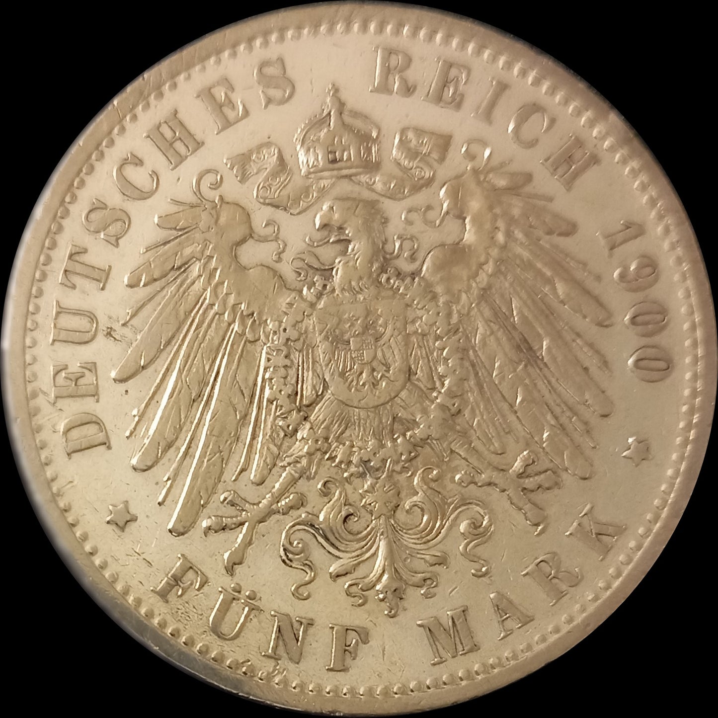 5 Mark Preußen 1900 A Silber, Kaiser Wilhelm II. Deutsches Kaiserreich, Jaeger-Nr. 104