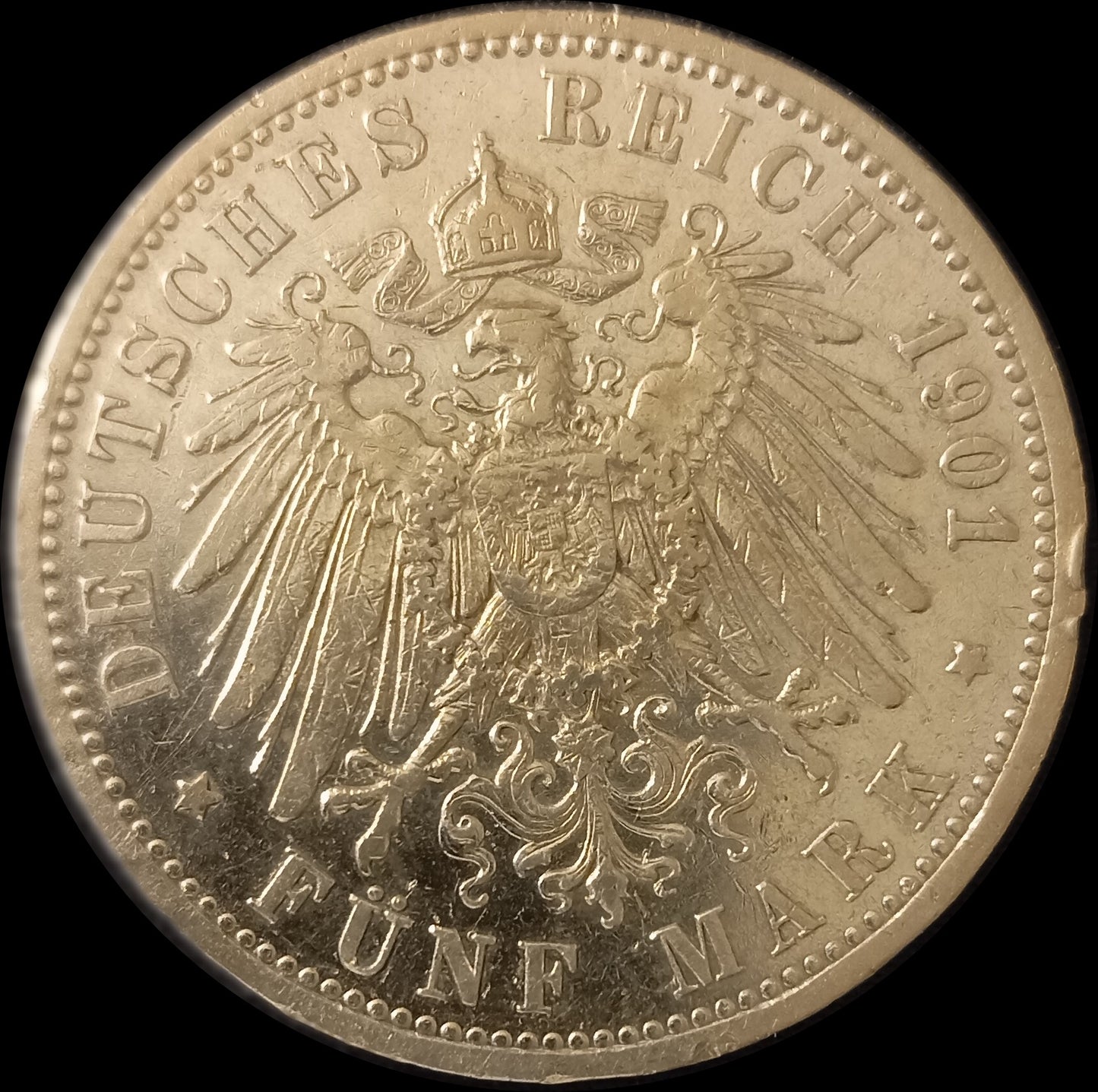 5 Mark Preußen 1901 A Silber, Kaiser Wilhelm II. Deutsches Kaiserreich, Jaeger-Nr. 104