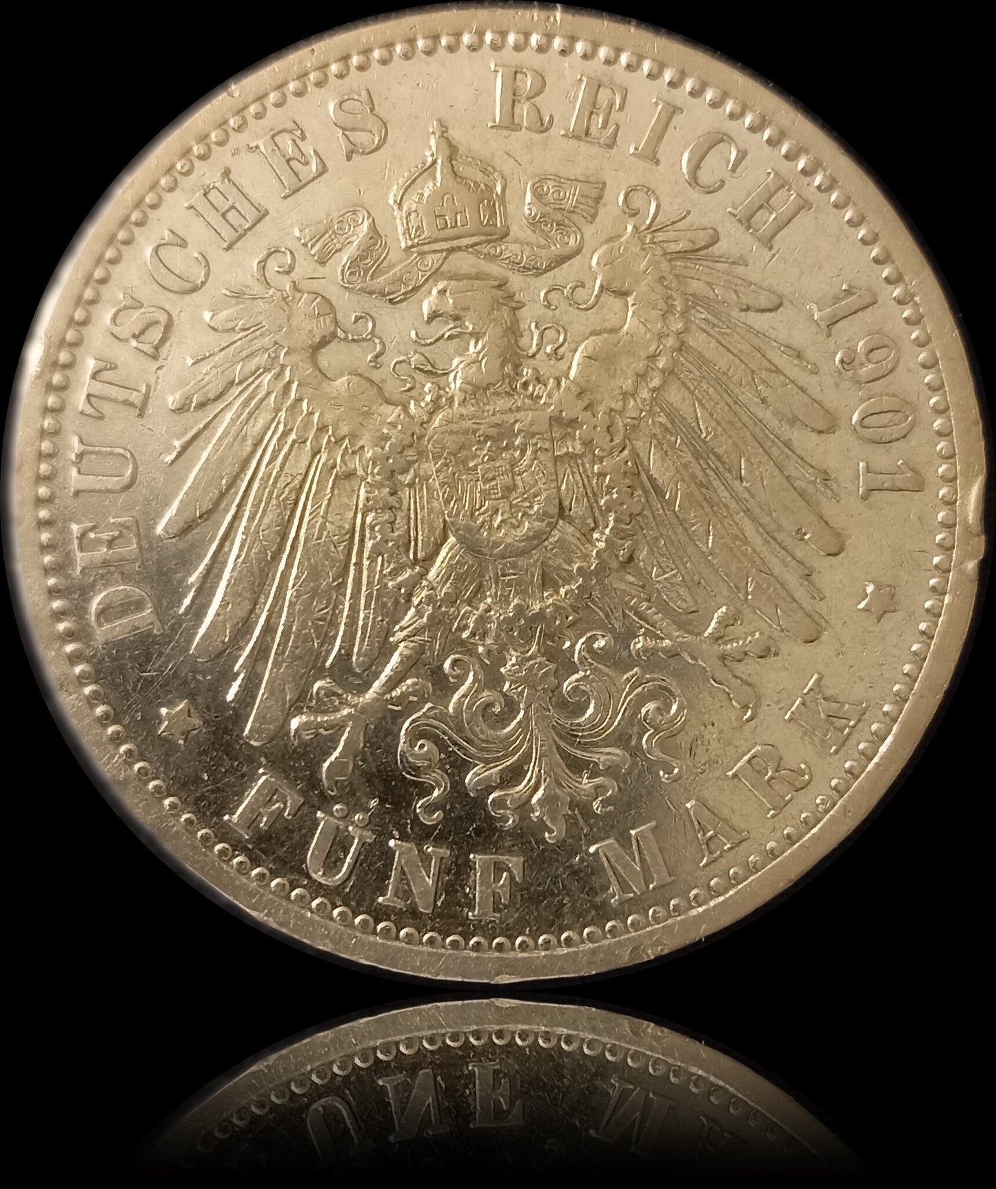 5 Mark Preußen 1901 A Silber, Kaiser Wilhelm II. Deutsches Kaiserreich, Jaeger-Nr. 104