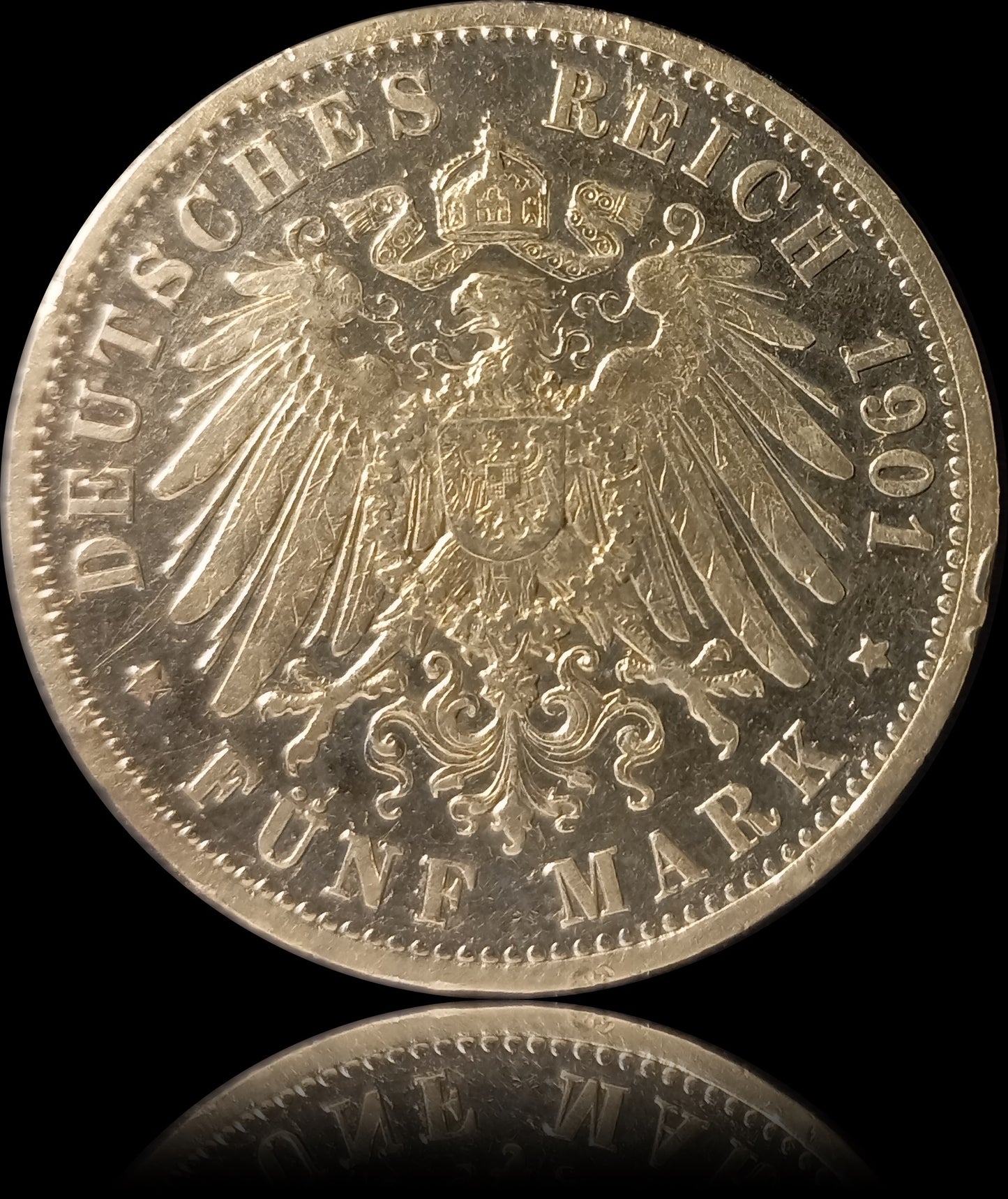 5 Mark Preußen 1901 A Silber, Kaiser Wilhelm II. Deutsches Kaiserreich, Jaeger-Nr. 104