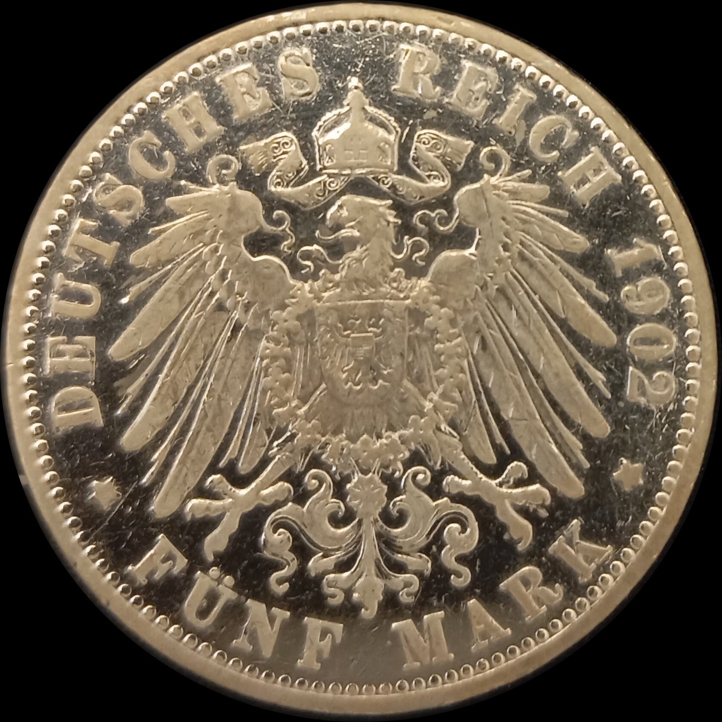 5 Mark Preußen 1902 A Silber, Kaiser Wilhelm II. Deutsches Kaiserreich, Jaeger-Nr. 104