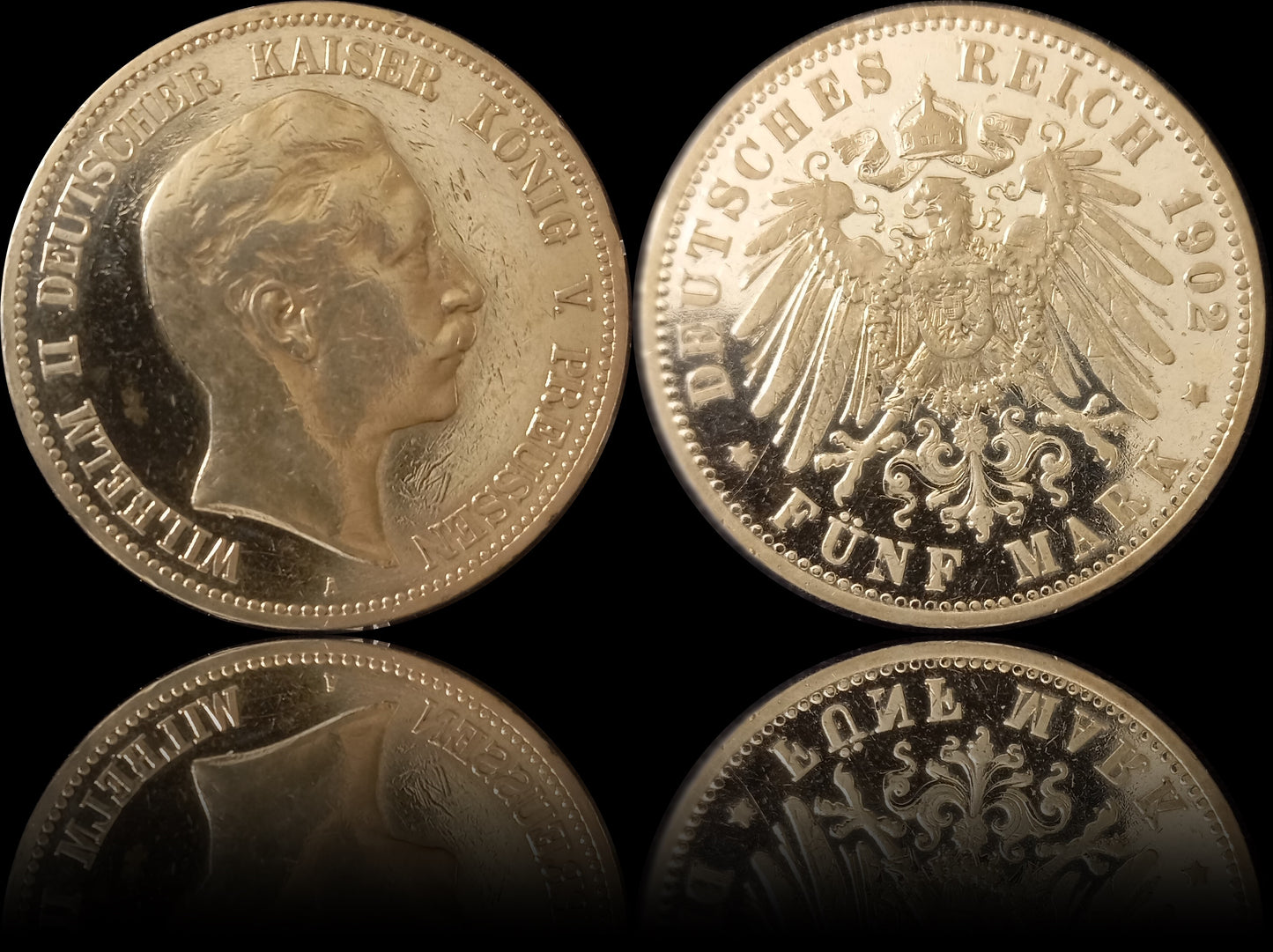 5 Mark Preußen 1902 A Silber, Kaiser Wilhelm II. Deutsches Kaiserreich, Jaeger-Nr. 104