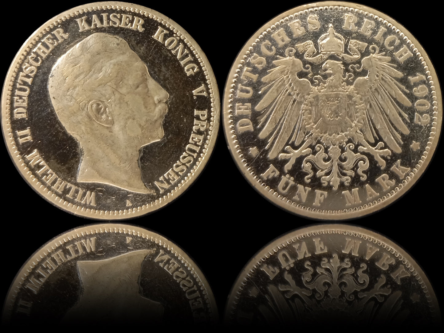 5 Mark Preußen 1902 A Silber, Kaiser Wilhelm II. Deutsches Kaiserreich, Jaeger-Nr. 104