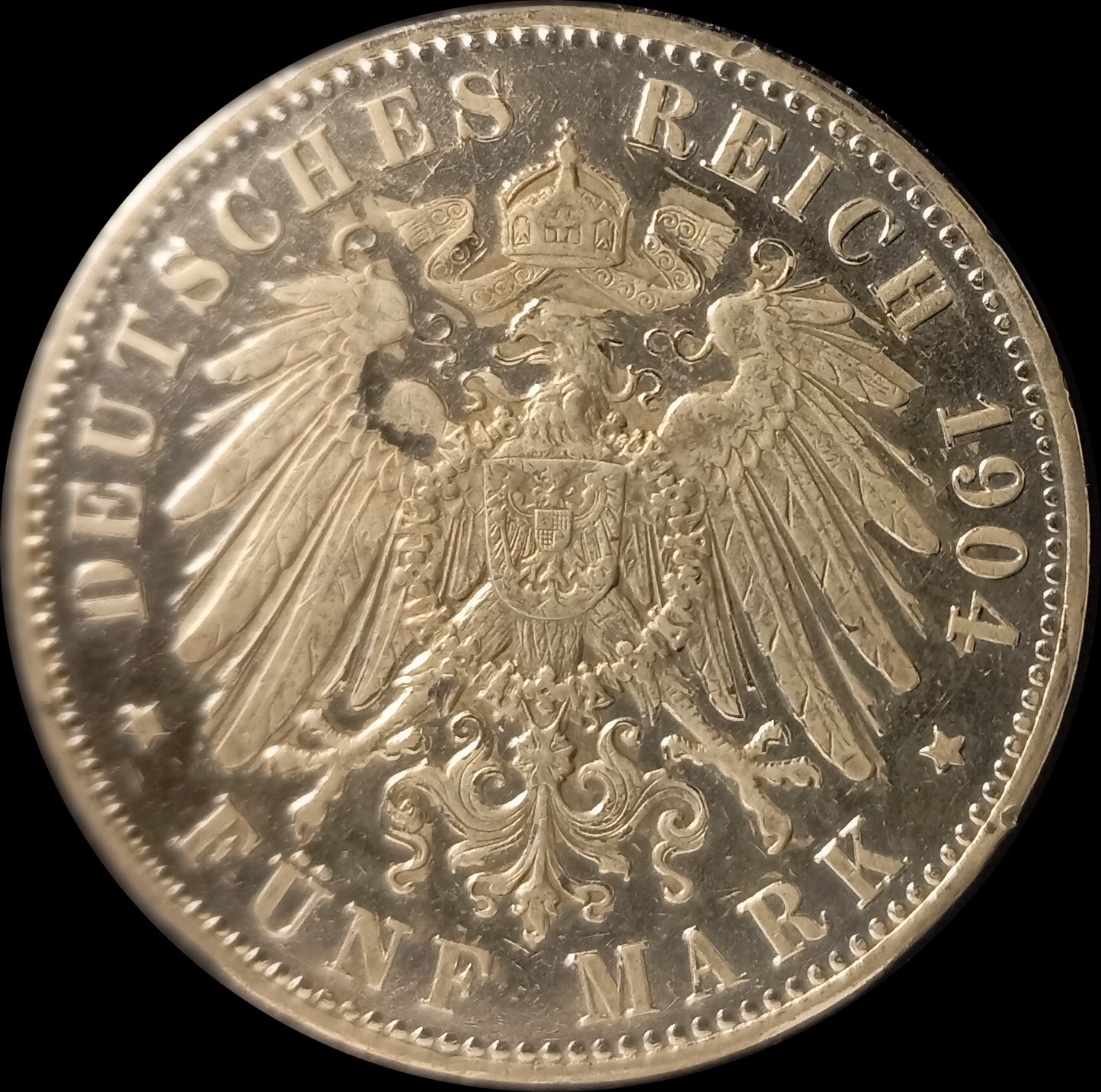 5 Mark Preußen 1904 A Silber, Kaiser Wilhelm II. Deutsches Kaiserreich, Jaeger-Nr. 104