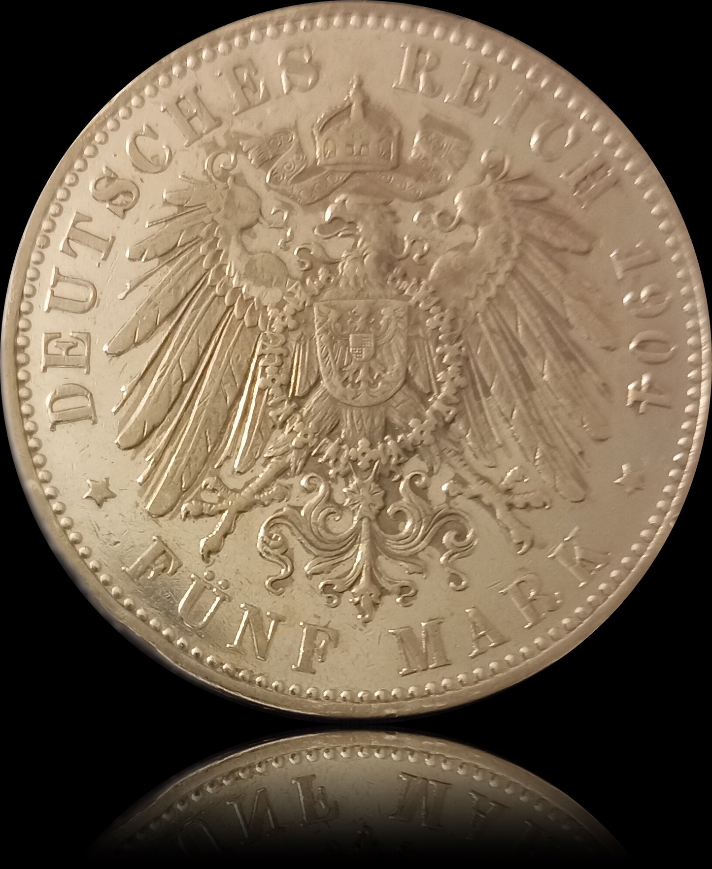 5 Mark Preußen 1904 A Silber, Kaiser Wilhelm II. Deutsches Kaiserreich, Jaeger-Nr. 104