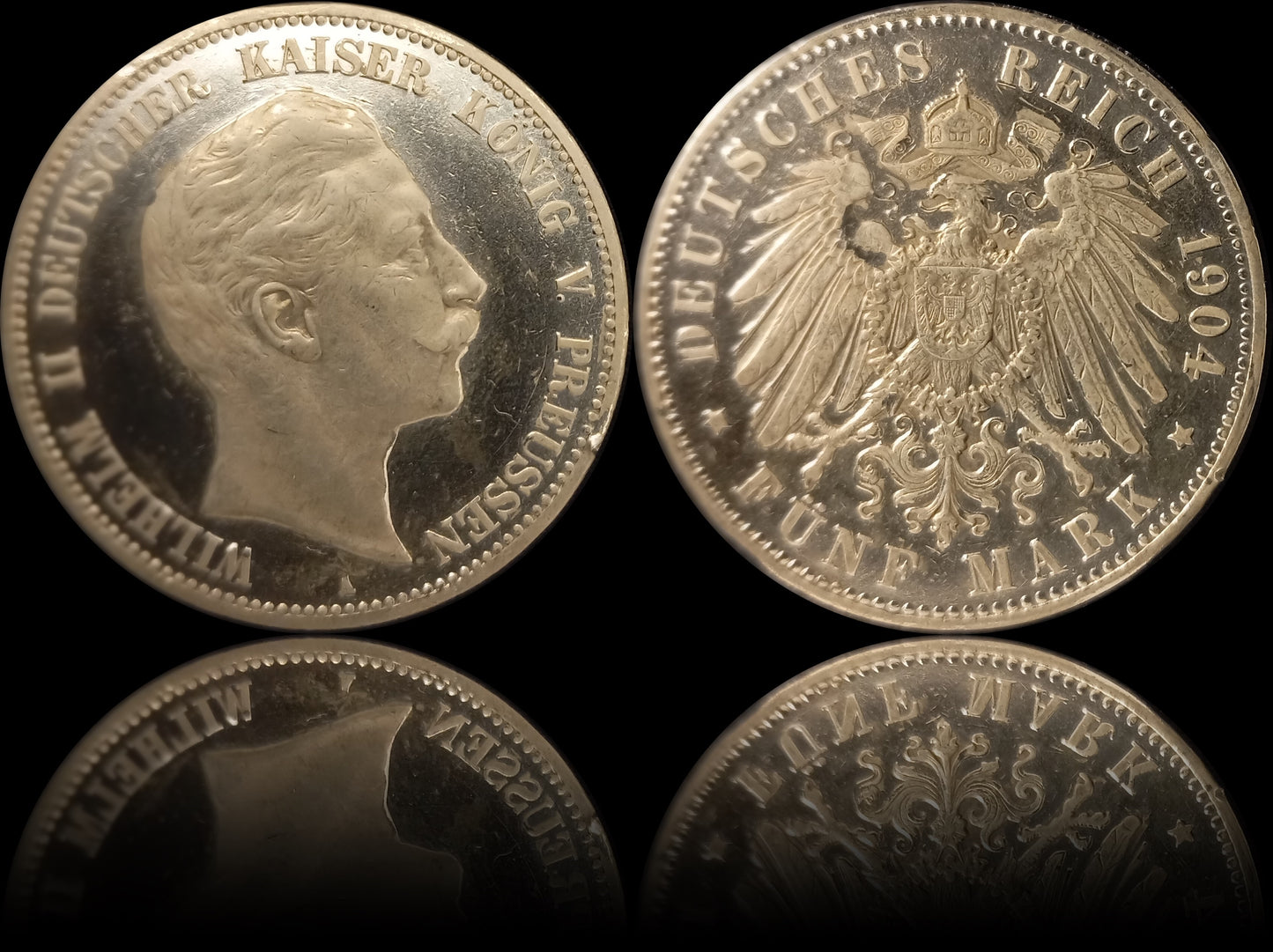 5 Mark Preußen 1904 A Silber, Kaiser Wilhelm II. Deutsches Kaiserreich, Jaeger-Nr. 104