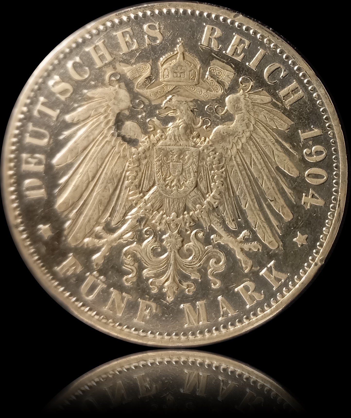 5 Mark Preußen 1904 A Silber, Kaiser Wilhelm II. Deutsches Kaiserreich, Jaeger-Nr. 104