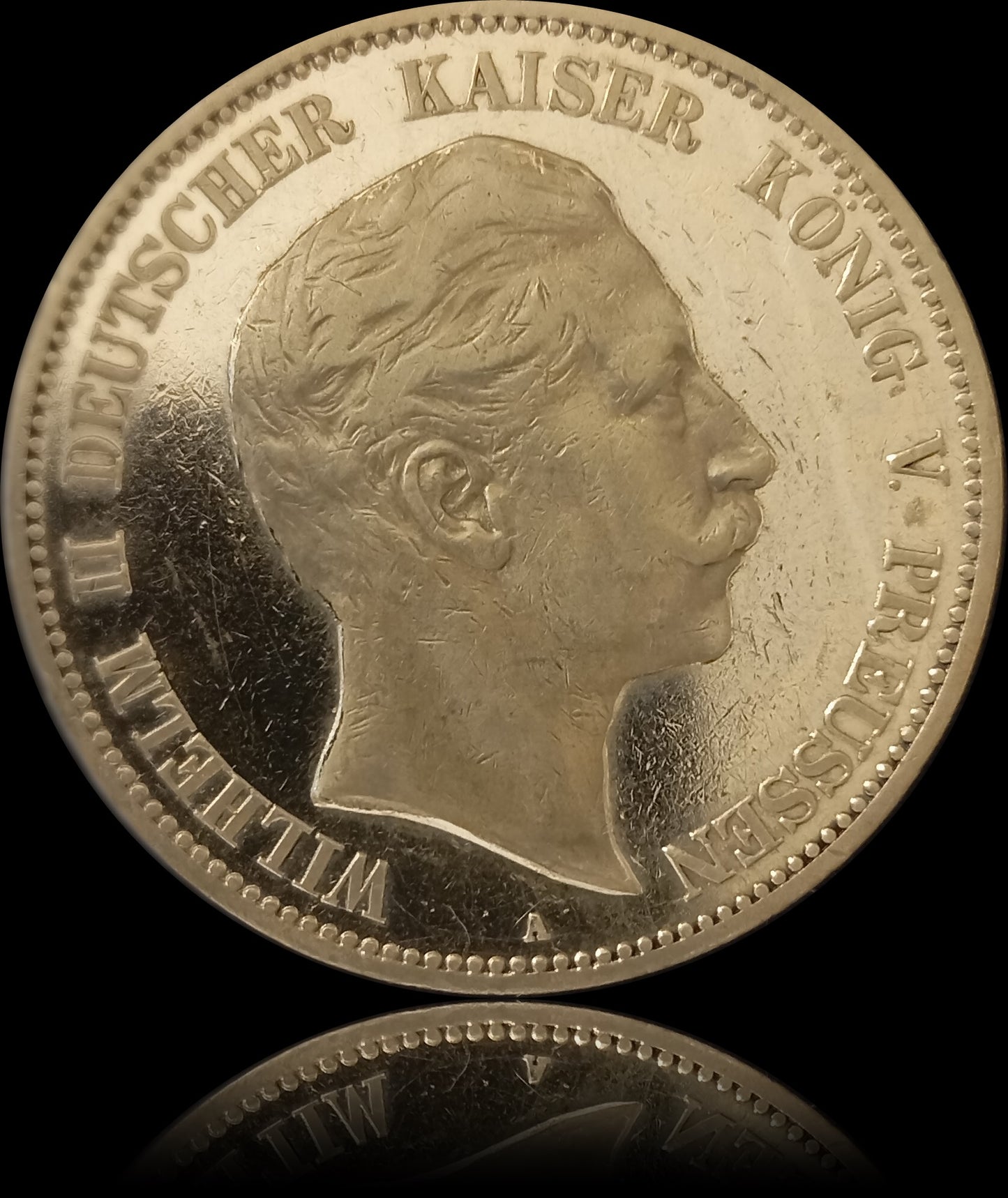 5 Mark Preußen 1906 A Silber, Kaiser Wilhelm II. Deutsches Kaiserreich, Jaeger-Nr. 104