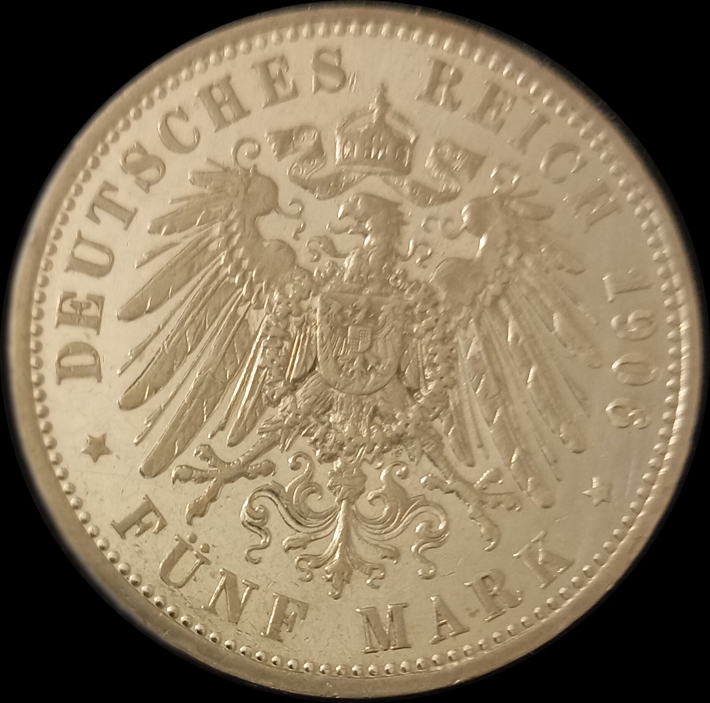 5 Mark Preußen 1906 A Silber, Kaiser Wilhelm II. Deutsches Kaiserreich, Jaeger-Nr. 104