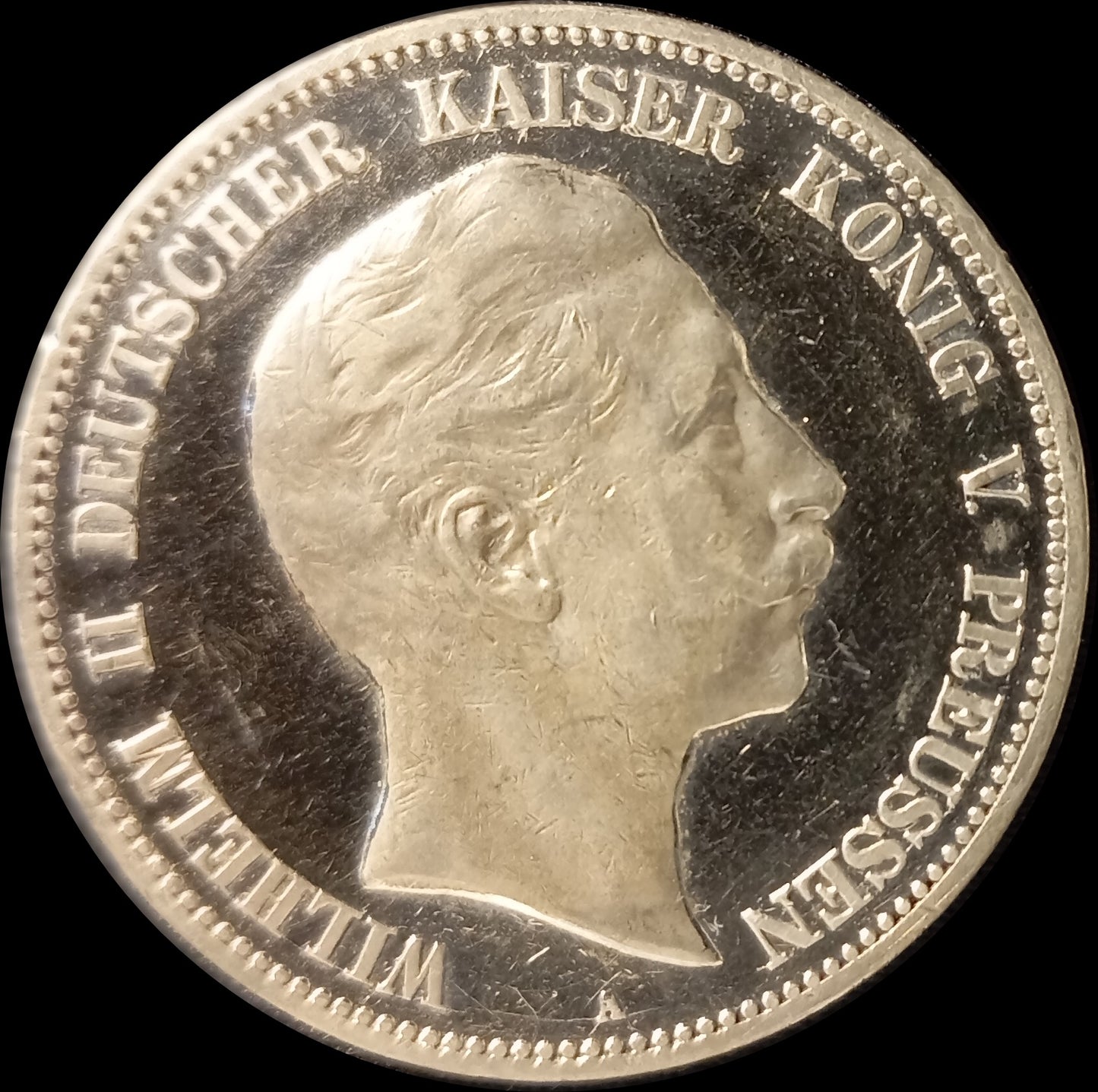 5 Mark Preußen 1906 A Silber, Kaiser Wilhelm II. Deutsches Kaiserreich, Jaeger-Nr. 104