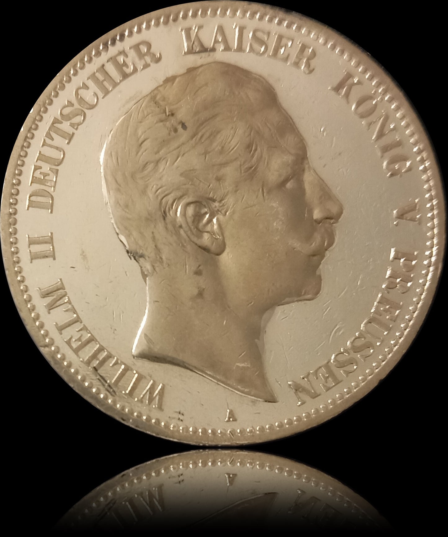 5 Mark Preußen 1907 A Silber, Kaiser Wilhelm II. Deutsches Kaiserreich, Jaeger-Nr. 104