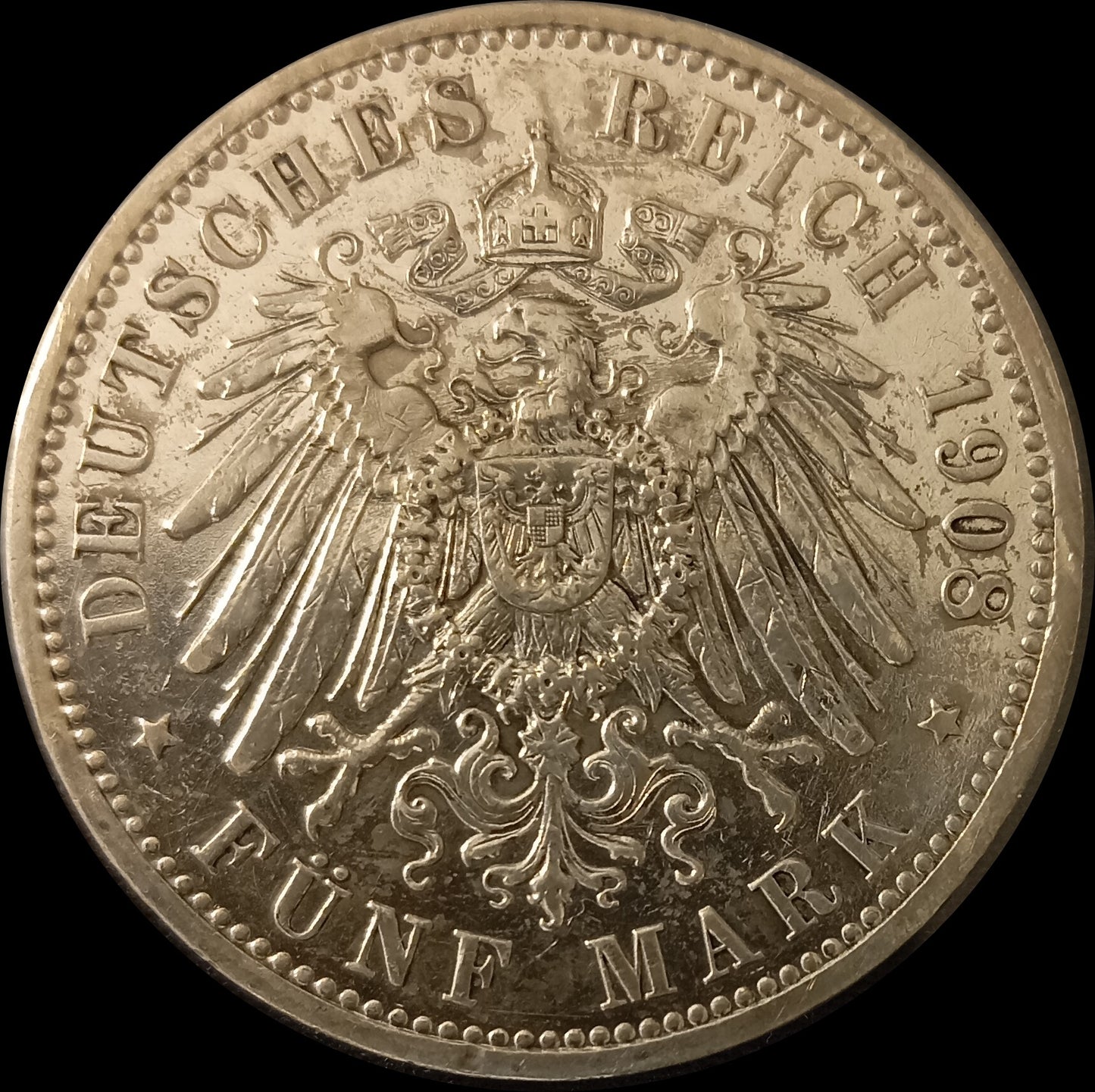 3 Mark Preußen 1908 A Silber, Kaiser Wilhelm II. Deutsches Kaiserreich, Jaeger-Nr. 103