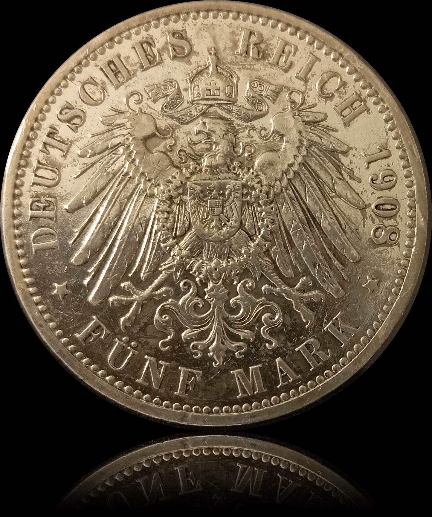 3 Mark Preußen 1908 A Silber, Kaiser Wilhelm II. Deutsches Kaiserreich, Jaeger-Nr. 103