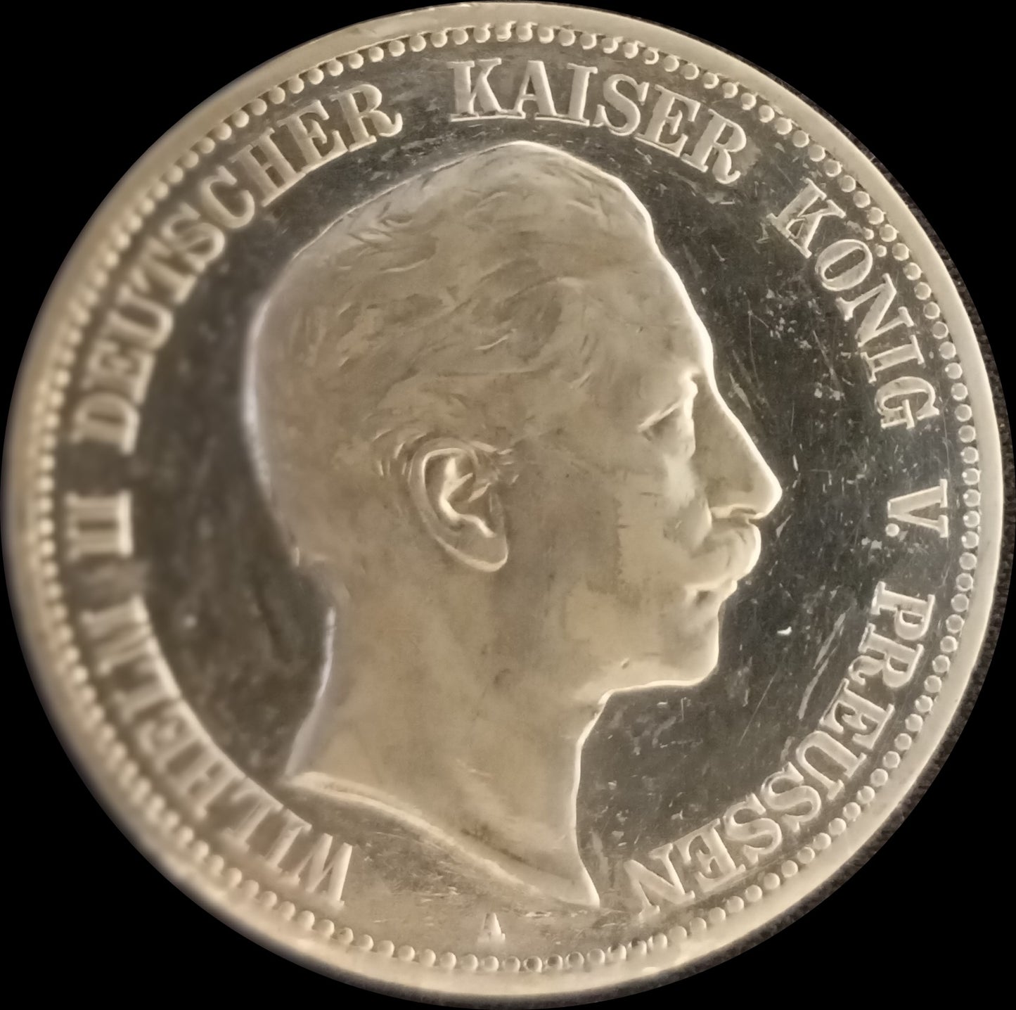 5 Mark Preußen 1908 A Silber, Kaiser Wilhelm II. Deutsches Kaiserreich, Jaeger-Nr. 104