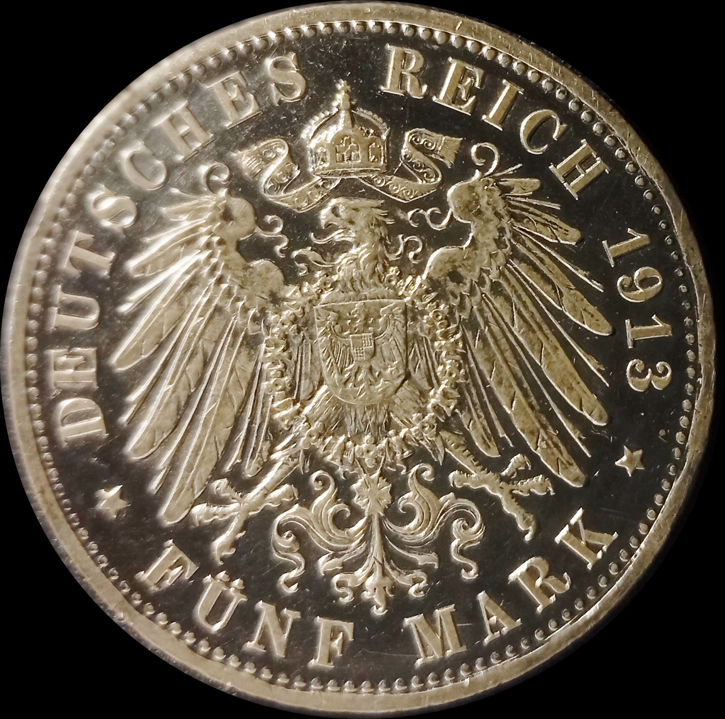 5 Mark Preußen 1913 A Silber, Kaiser Wilhelm II. Deutsches Kaiserreich, Jaeger-Nr. 114