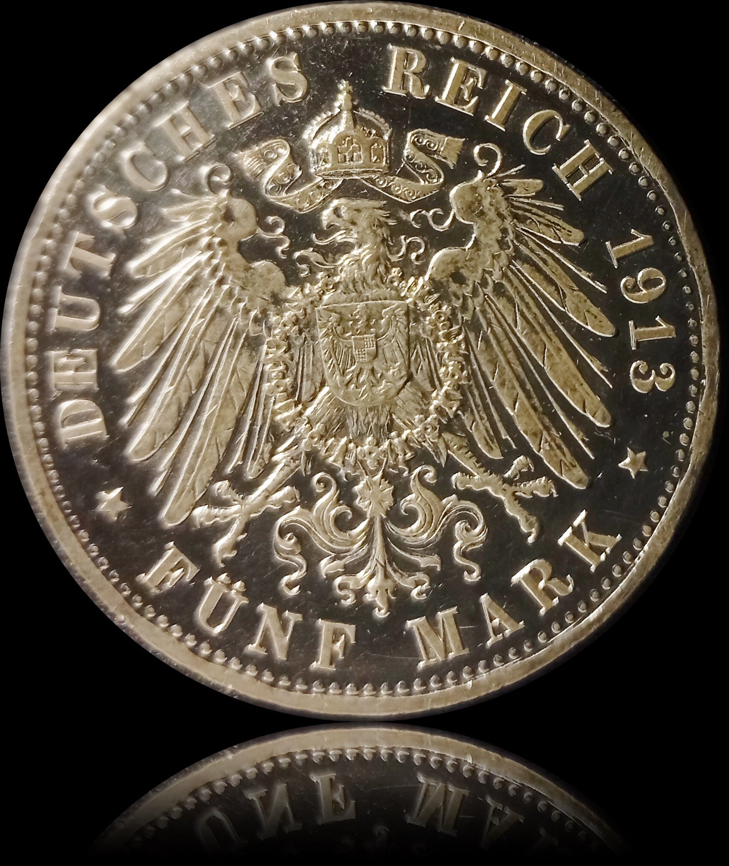 5 Mark Preußen 1913 A Silber, Kaiser Wilhelm II. Deutsches Kaiserreich, Jaeger-Nr. 114