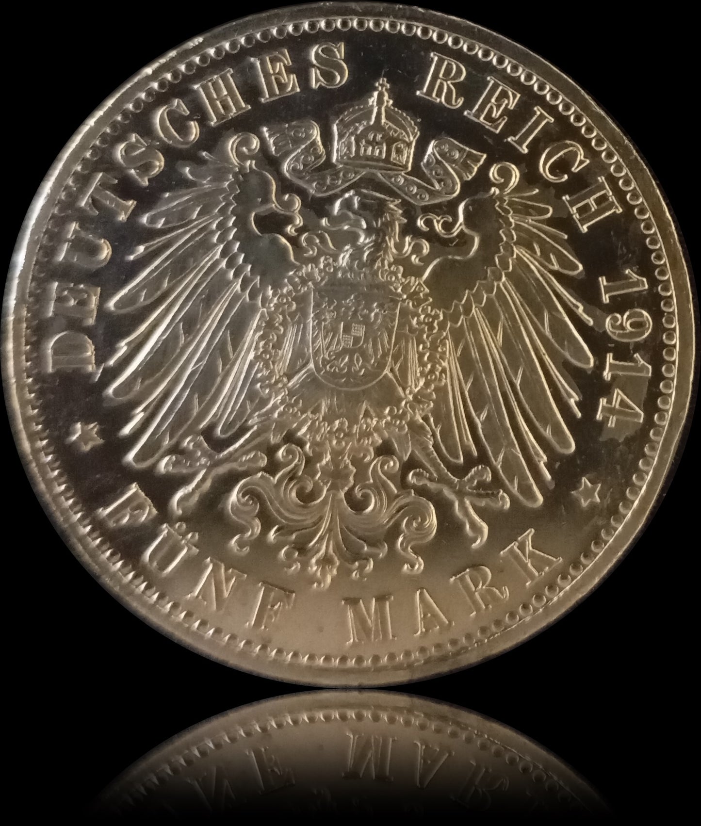 5 Mark Preußen 1914 A Silber, Kaiser Wilhelm II. Deutsches Kaiserreich, Jaeger-Nr. 114